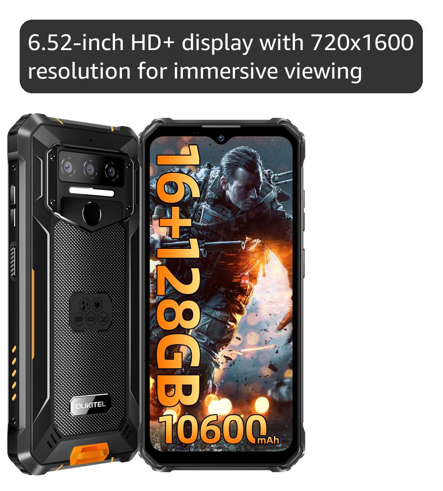 OUKITEL WP23 PRO Rugged Smartphone - 16GB RAM+128GB ROM 10600mAh